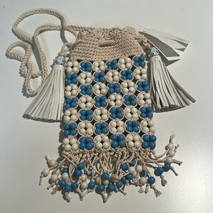 NWT Tory Burch beaded drawstring mini bag